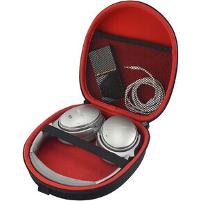 Linkidea Headphones Carrying Case Compatible with Bose QC Ultra, QuietComfort 45, QC35 II, QC25, QC15, QCSE Case, Protective Hard Shell Travel Bag with Cable, Charger Storage (Black)