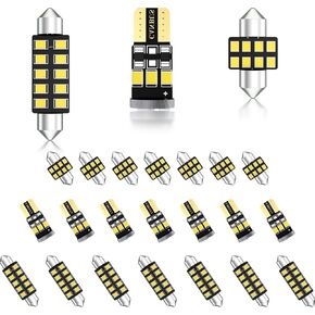 XFLHEHD Interior Lights for Cars, T10 29mm 31mm 41mm Interior Replacement Bulbs for Car Indoor Dome Lights, Map Lights, License Plate Lights, Trunk Door Plate Lights-White (Pack of 24)