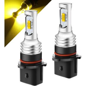 DC/AC 9-36V PSX26W 12278 LED Fog Light Bulbs, Amber 3000K 10W 1800LM 12278C1 H28W 26W LED Fog Light Bulbs,Non-polarity, 2 x 3570 Chips Lamps for Cars,Trucks,SUVs.(2-Pack).