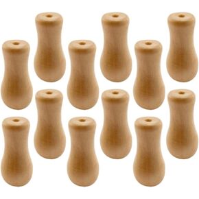 12 Pieces Blind Pull Cord Knobs, Wood Cord Tassels Window Blinds Wood Cord Tassels Wooden Hanging Ball Pulls for Curtain Craft