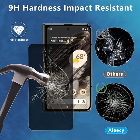 قطعتان من واقي شاشة الخصوصية لهاتف Google Pixel Fold، طبقة من الزجاج المقوى للخصوصية [صلابة 9H] [خالية من الفقاعات] [مقاومة للكسر] [مضادة لبصمات الأصابع] [سهلة التركيب] واقي شاشة زجاجي متوافق in Kuwait