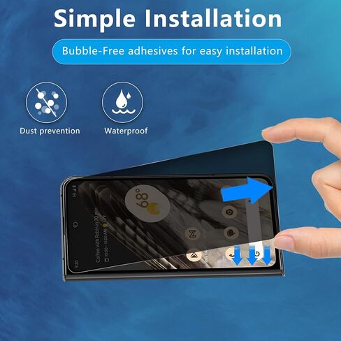 قطعتان من واقي شاشة الخصوصية لهاتف Google Pixel Fold، طبقة من الزجاج المقوى للخصوصية [صلابة 9H] [خالية من الفقاعات] [مقاومة للكسر] [مضادة لبصمات الأصابع] [سهلة التركيب] واقي شاشة زجاجي متوافق in Kuwait