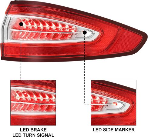 مجموعات مصابيح خلفية للسيارات مناسبة لـ 2013-2016 2013 2014 2015 2016 Ford Fusion S SE مصباح مكبح خلفي الجانب الأيمن الخارجي للراكب مع لمبة LED in Kuwait