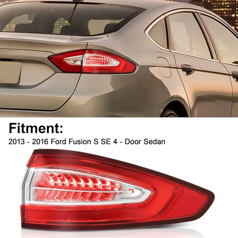 مجموعات مصابيح خلفية للسيارات مناسبة لـ 2013-2016 2013 2014 2015 2016 Ford Fusion S SE مصباح مكبح خلفي الجانب الأيمن الخارجي للراكب مع لمبة LED in Kuwait