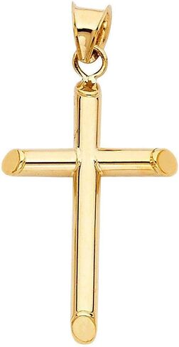 14K Gold Figaro Chain Style Cross Pendant Necklace Solid Clasp For Men,Women,Teens Thin For Charms Choose Length 18", 20" or 22" Miami Cuban Link Diamond Cut in Kuwait