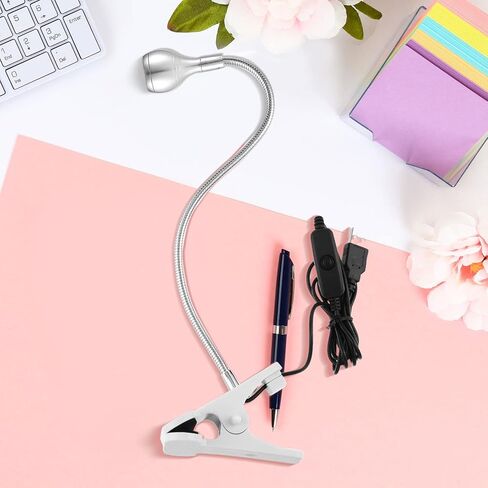 تركيبات إضاءة LED بالأشعة فوق البنفسجية 395 نانومتر كبيرة الحجم مع معقوفة ومشبك مصباح مكتب صغير مشبك محمول معقوفة لعلاج الأظافر في الهواء الطلق، مدخل USB 5 فولت (فضي، قطعة واحدة) in Kuwait
