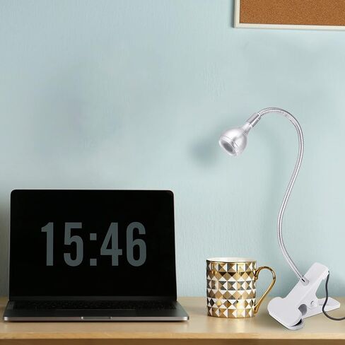 تركيبات إضاءة LED بالأشعة فوق البنفسجية 395 نانومتر كبيرة الحجم مع معقوفة ومشبك مصباح مكتب صغير مشبك محمول معقوفة لعلاج الأظافر في الهواء الطلق، مدخل USB 5 فولت (فضي، قطعة واحدة) in Kuwait