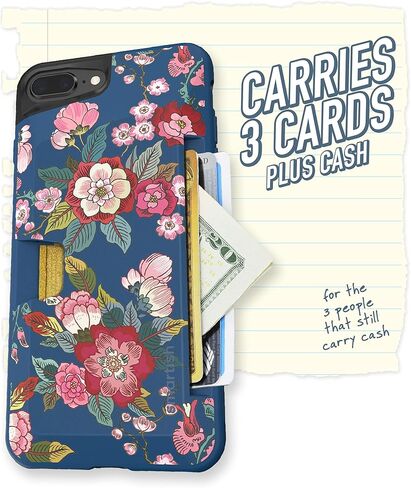 حافظة محفظة Smartish iPhone 7 Plus / 8 Plus - Wallet Slayer Vol.1 [رفيعة + واقية + قبضة] حامل بطاقة ائتمان لهاتف Apple iPhone 8 Plus / 7 Plus (حريري) - نكهة الشهر in Kuwait