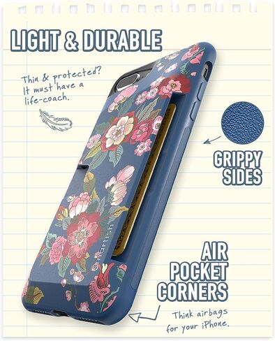 حافظة محفظة Smartish iPhone 7 Plus / 8 Plus - Wallet Slayer Vol.1 [رفيعة + واقية + قبضة] حامل بطاقة ائتمان لهاتف Apple iPhone 8 Plus / 7 Plus (حريري) - نكهة الشهر in Kuwait