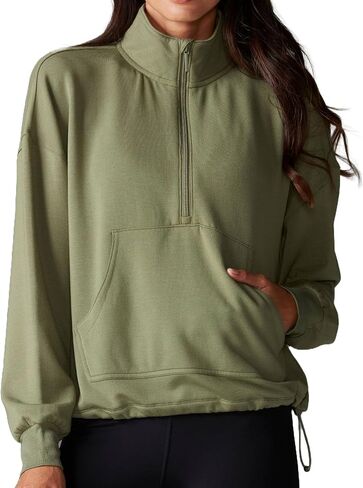 Tavi Women’s Cozy Half Zip Pullover – Long Sleeve Pullover for Women, Workout Top, Relaxed Fit Sweater in Saudi Arabia