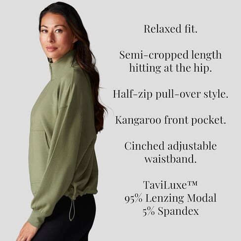 Tavi Women’s Cozy Half Zip Pullover – Long Sleeve Pullover for Women, Workout Top, Relaxed Fit Sweater in Saudi Arabia
