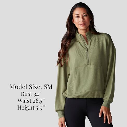 Tavi Women’s Cozy Half Zip Pullover – Long Sleeve Pullover for Women, Workout Top, Relaxed Fit Sweater in Saudi Arabia