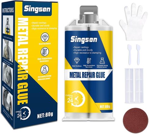 Metal Repair Glue, 2.82OZ Metal Epoxy Glue Heavy Duty, High-Temperature Heat Resistant Adhesive Glue for Metal to Metal, Plastics, Stainless Steel, DIY Craft, Aluminum Alloy, Metal Tube in Saudi Arabia