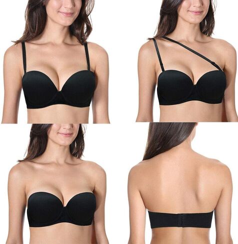 Vogue's Secret Push Up Bra Strapless Bras for Women Convertible Underwire Thick Padded Multiway Everyday Bra in Saudi Arabia