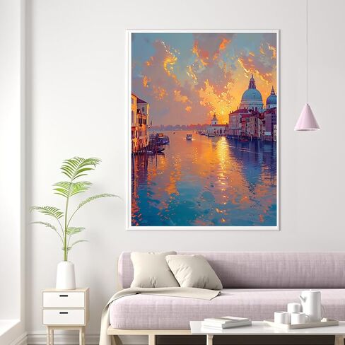 Sonsage World Travel Series Diamond Art Painting,Venice-Italy,5D Scene DIY Gem Arts for Adult Beginners,Full Drill Round Crystal Paint by Diamonds Crafts for Home Wall Decor 16x 12Inch in Saudi Arabia