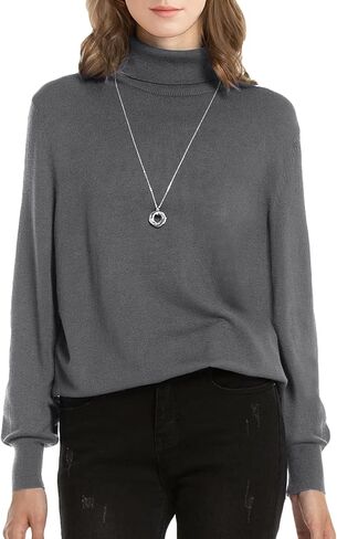 Woolicity المرأة الياقة المدورة سترة طويلة الأكمام دافئ دافئ سترة بلايز عادية خفيفة الوزن البلوز البلوز القمم in Kuwait