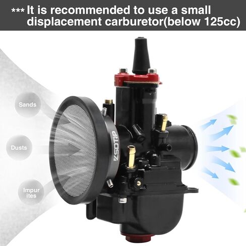 Carburetor Carb 40mm Velocity Stack Air Filter Cleaner Modified Trumpet with Sponge Filter Steel Mesh for VM22 PZ22 GX160 GX200 CT200U Short Fast Intake Suggest for Small Displacement (Red,40mm) in Saudi Arabia