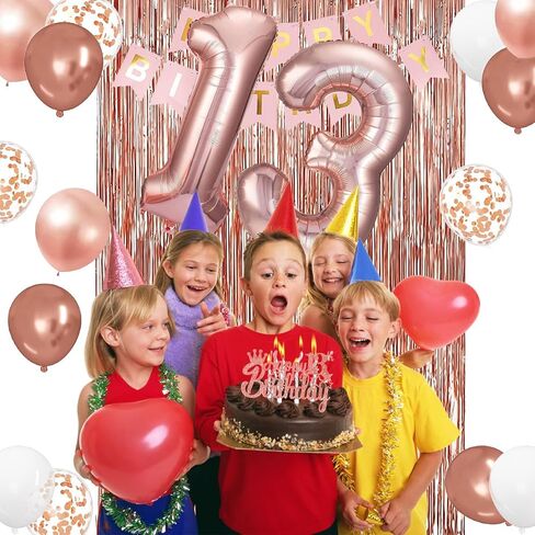 زينة عيد الميلاد الثالث عشر للفتيات، لافتة عيد الميلاد الثالث عشر باللون الذهبي الوردي، بالون، أعلى الكعكة، وشاح وتاج، زينة حفلة عيد ميلاد سعيد الثالث عشر للفتيات in Kuwait