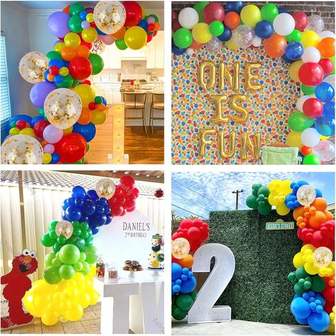 مجموعة قوس قزح بالون إكليل قوس قزح 187 قطعة من RUBFAC، 10 بالونات متنوعة متعددة الألوان مقاس 5/12/18 بوصة وبالونات لاتكس وبالونات قصاصات لتزيين حفلات أعياد الميلاد وحفلات استقبال المولود الجديد وحفلات الزفاف in Kuwait