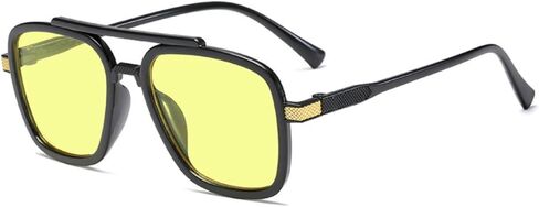 نظارات شمسية iKANOO Tony Stark للرجال والنساء بإطار معدني مربع عتيق نظارات الرجل الحديدي نظارات سبايدر مان in Kuwait