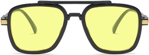 نظارات شمسية iKANOO Tony Stark للرجال والنساء بإطار معدني مربع عتيق نظارات الرجل الحديدي نظارات سبايدر مان in Kuwait