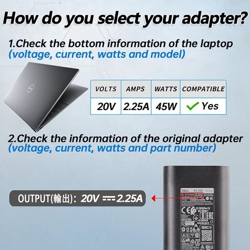 الأصلي 45 واط USB C نوع C التيار المتناوب شاحن الكمبيوتر المحمول لديل XPS 12 13 9350 9360 9365 9370 9380 7390 9310 2 في 1 خط العرض 5175 7370 5285 7275 5290-2in1 AA45NM150 محول سلك التيار الكهربائي in Kuwait