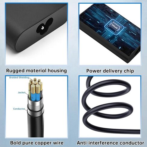 الأصلي 45 واط USB C نوع C التيار المتناوب شاحن الكمبيوتر المحمول لديل XPS 12 13 9350 9360 9365 9370 9380 7390 9310 2 في 1 خط العرض 5175 7370 5285 7275 5290-2in1 AA45NM150 محول سلك التيار الكهربائي in Kuwait