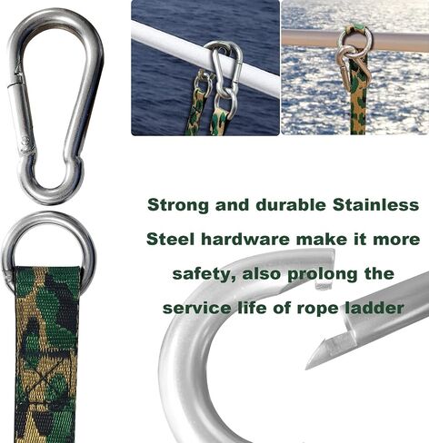 KXKZREN Boat Ladder 4 Steps Portable Rope Boarding Ladder Swim Ladder for Boat Pontoon Kayak Motorboat Canoeing Sailboat, Outdoor Climbing Ladders in Saudi Arabia