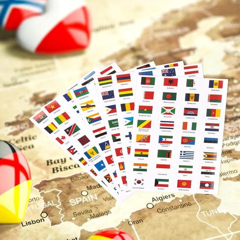 6 Sheet World Flag Stickers - Flags of The World Different Country Flags Sticker, Olympic Stickers for Party Decor Scrapbook Planner Journal (192 Pcs) in Saudi Arabia