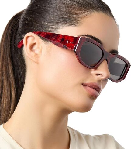 DIFF Star Wars Darth Maul نظارات شمسية مستطيلة للرجال والنساء حماية مستقطبة من الأشعة فوق البنفسجية 400، رخامي سيث أسود داثومير أحمر رمادي فلكي in Kuwait