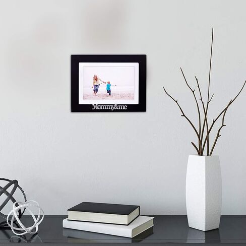 Klikel Daddy And Me Frame - Fathers Day Picture Frame - Black Wood Picture Frame With Silver Sentiments - Holds 1 4x6 Photo With Mat or 1 5x7 Photo Without Mat - Wall Mount And Table Desk Display in Saudi Arabia