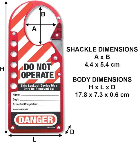 Master Lock Snap-On Lockout Hasp with Tag, Red in Saudi Arabia
