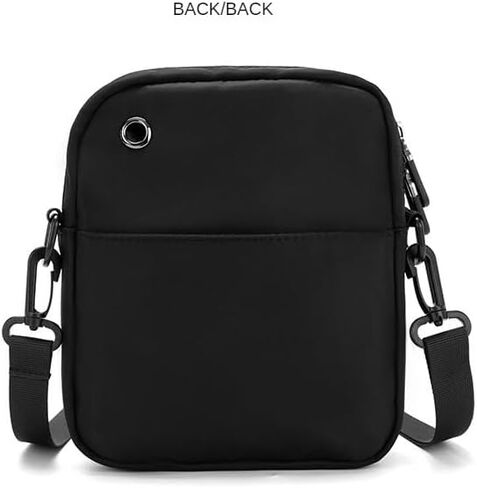 حقيبة ظهر رجالية صغيرة عصرية خفيفة الوزن وبسيطة وحقيبة كتف كاجوال وحقيبة كروس، باللون الأسود in Kuwait
