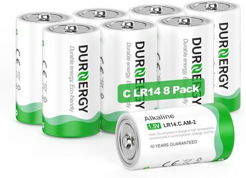 8 بطاريات C، بطاريات قلوية، بطاريات مقاس C، بطاريات 1.5 فولت C/LR14، بطارية من النوع C in Saudi Arabia