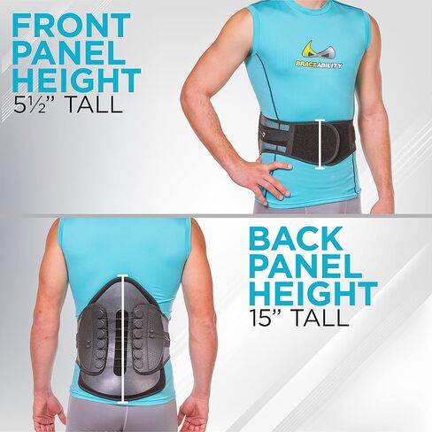 BraceAbility Lumbar Decompression Back Brace - Adjustable Semi-Rigid Lumbosacral Corset Belt for Discectomy, Laminectomy, Disc Injury, Back Muscle Spasms, Pre and Post Spine Surgery Protection (Large) in Saudi Arabia