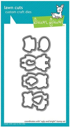 Lawn Fawn Ugly and Bright 4"x6" Clear Stamp Set, Coordinating Dies, Bundle of 2 Items (LF2947, LF2948) in Saudi Arabia