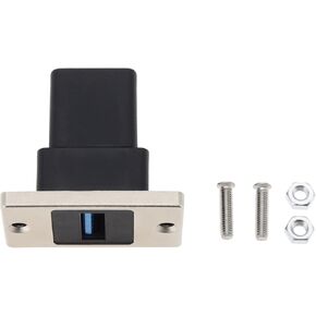Create idea USB 3.0 Rectangular Metal Panel Adapter Panel Mount Female to Female 5Gbps USB 3.0 Connector with Install Screws Pass Through Module Adapter for Panel Desktop Wall Installation