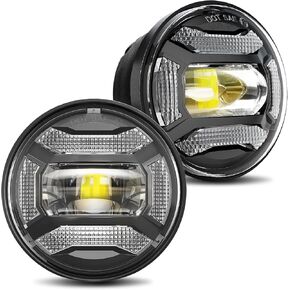 LX-LIGHT DOT Black 60W 4.5 Inch LED Passing Light with DRL LED Fog Lamps for Motorcycles Auxiliary Light Bulb Motorcycle Projector Driving Lamp