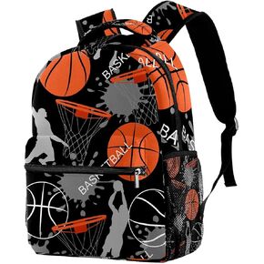 Casual School Backpack Basketball Bookbag Features Roomy Capacity And Adjustable Strap, Multicolor, 11.5 x 8 x 16 inch