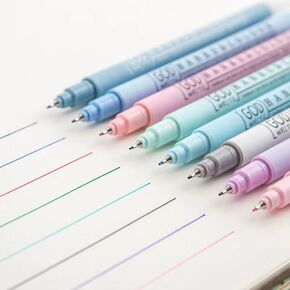 Colored Fineliner Pens, 0.38mm Fine Tip Pens, 8 Colors Fine Point Pen, Bible Journaling Planner Micro Pens Set for Writing, Drawing, Note Taking, Bullet Journaling