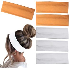 MLMOMVME 6 Pcs Black White Headbands for Women Hair Cotton Headband Non-slip Stretchy Elastic Head Wrap Holder Hair Accessories