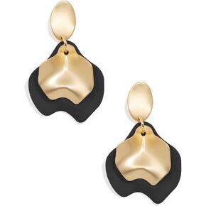 ZENZII Matte Metal Flower Petal Drop Earring for Women Girls