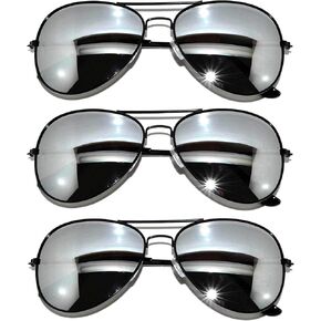 Aviator Sunglasses (Silver 3pk)