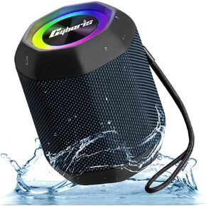 Bluetooth Speaker, Portable Wireless Speaker &15W Stereo Sound and RGB Light, IPX7 Waterproof Shower Speaker, 18H Playtime& Hands-Free, 60ft Range Bluetooth 5.1 Dual Pairing for Home Party