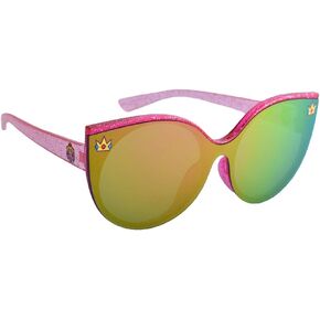 Sun-Staches Nintendo Official Princess Peach Sunglasses for Kids | Super Mario Pink Rimless Dress Up Frames | UV 400 | One Size Fits Most Kids
