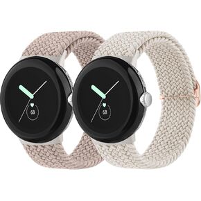 سوار Meliya من النايلون متوافق مع Google Pixel Watch 2 Band / Pixel Watch Bands للنساء والرجال، حزام معصم بديل قابل للتعديل بحلقة نايلون ناعمة قابلة للتمدد لساعة Google Pixel Watch 2 2023 / Pixel Watch 2022