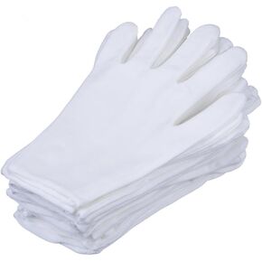 8 Pairs White Cotton Gloves 7.5" Medium Size，ZL&D, film, coins, CD/DVD, Handling Gloves