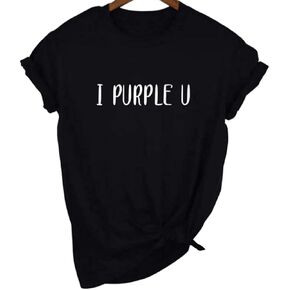 B-TS Tshirts for Women Sleeve I Purple You Letter Printed T-Shirt Kpop Merchandise K-Pop Merch