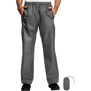 Hebepol Men's Rain Pants, Waterproof Lightweight Outdoor Trousers for Hiking Fishing Windproof Rain Over Pants