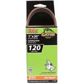 Gator Finishing 3210 120 Grit Aluminum Oxide Sanding Belts (3 Pack), 1" x 30"